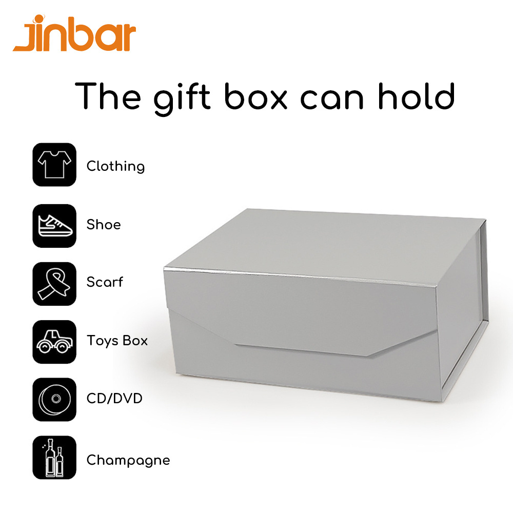 Jinabr Printing Logo Goldprint Gift Box Large Bulk Size Mini Shoe Box Luxury Clothing Packaging Paper Box With Full Magnetic