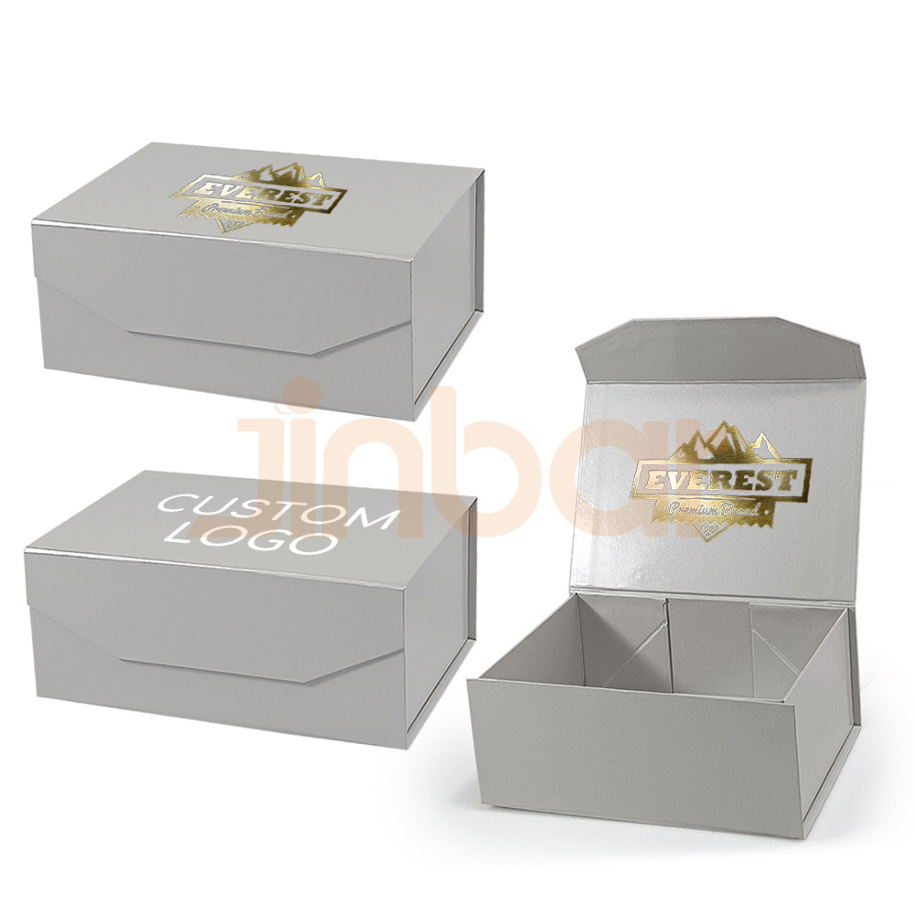 Jinabr Printing Logo Goldprint Gift Box Large Bulk Size Mini Shoe Box Luxury Clothing Packaging Paper Box With Full Magnetic