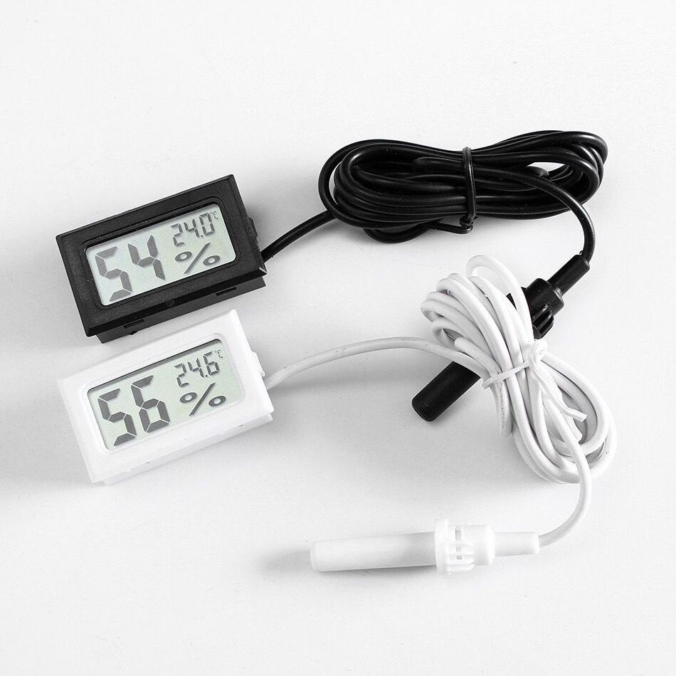 Mini Hygrometer Thermometer Meter with Probe, Digital LCD Monitor with Fahrenheit for Reptile Incubator Brooders