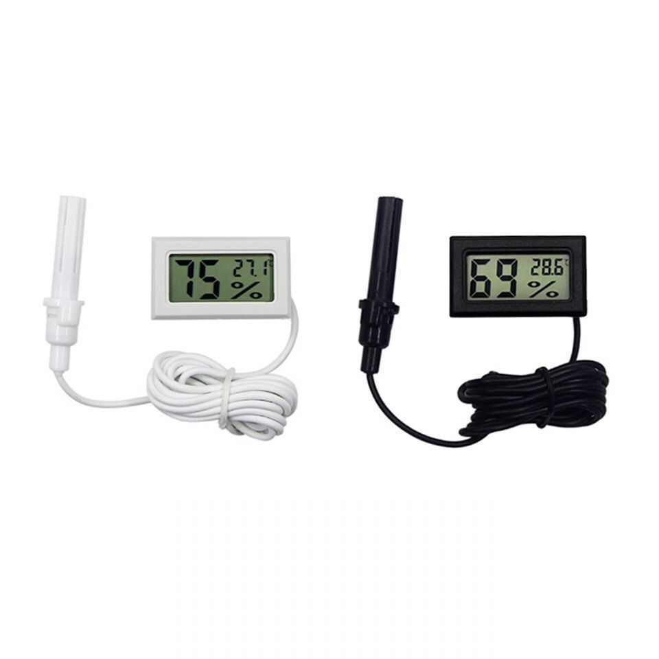 Mini Hygrometer Thermometer Meter with Probe, Digital LCD Monitor with Fahrenheit for Reptile Incubator Brooders