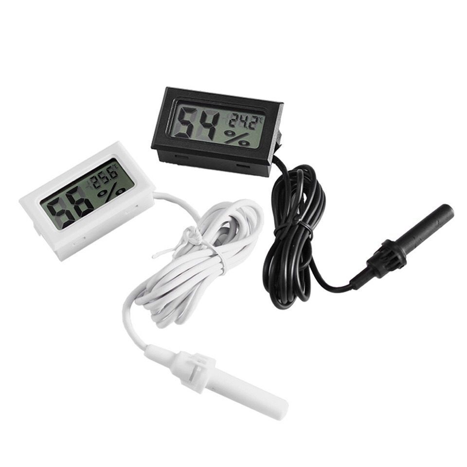 Mini Hygrometer Thermometer Meter with Probe, Digital LCD Monitor with Fahrenheit for Reptile Incubator Brooders