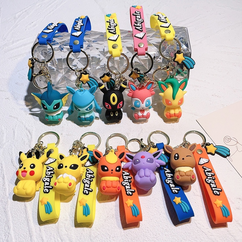 1300 Designs Rubber Dragons Ball Pokemoned kuromi Super Hero Spiderman Mario Shoe PVC Cartoon Keychain Silicone Key Chain Ring