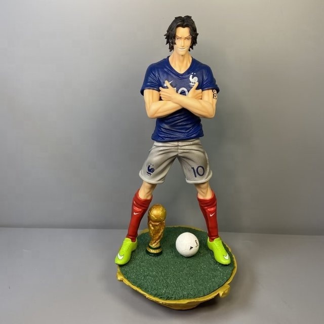 35Cm Good Quality One Pieces FootBall Cosplay Luffy Messi Anime Cartoon Model Toy Anime PVC Figure