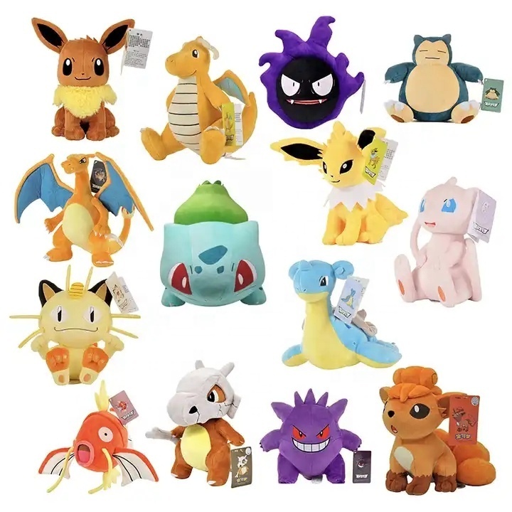 42 Designs High Quality Pokemoned Plush Toy Stuffed Pikachu Psyduck Eevee Doll Toy