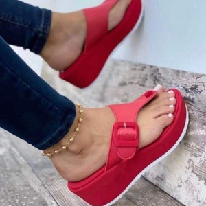 New Women Wedges Sandals Summer Casual Muffin Slip on Platform Flip Flops Ladies Sandals Party Peep Toe Sandals Sandalias Mujer