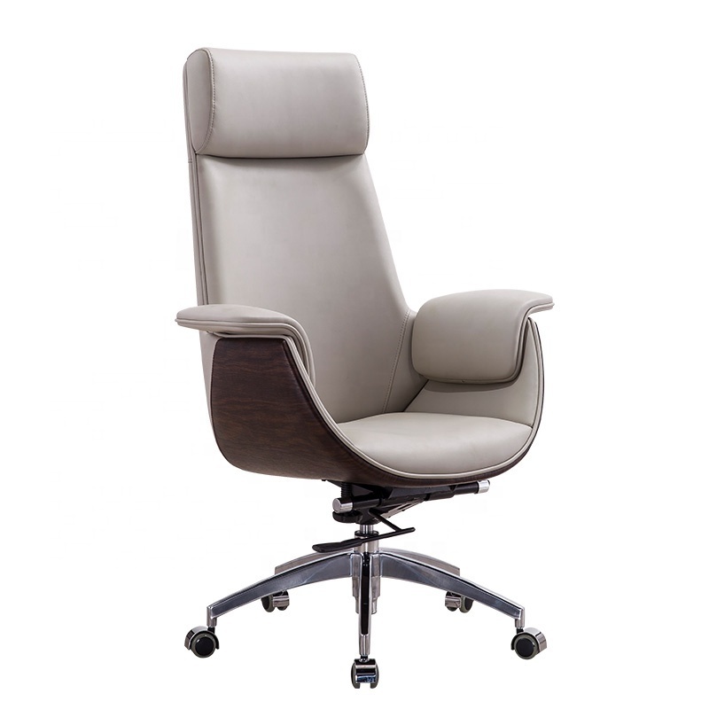 white leather executive chair classic office chair  ergonomic design rolling chair