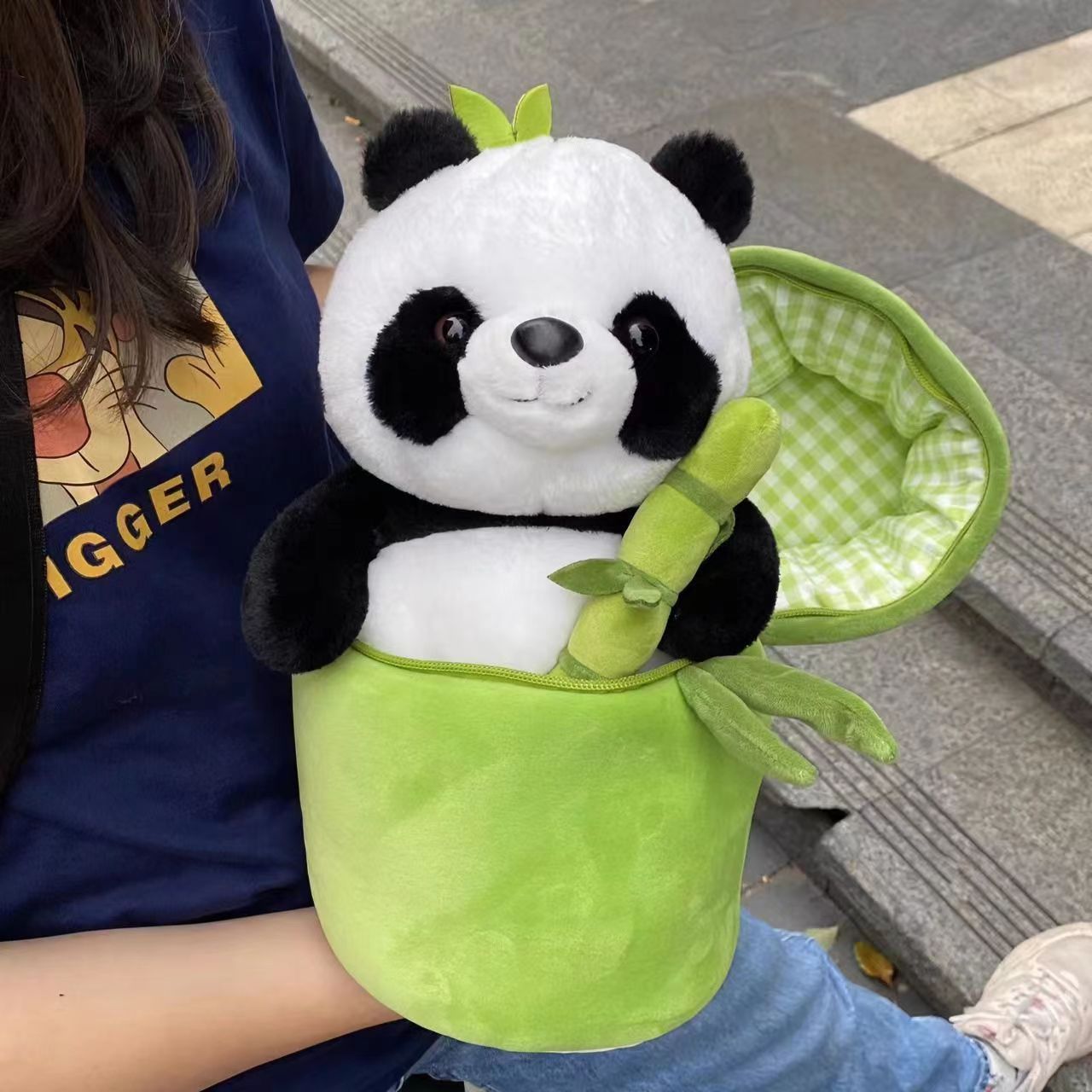 2023 Panda Plush Toy 25cm 40cm 50cm Bamboo panda cute panda gift for children's holidays Toy animal