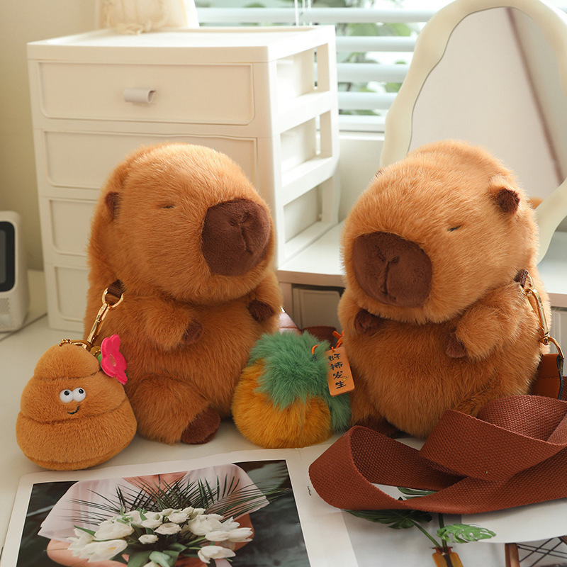 Hot selling Capybara backpack Capibara doll cute ugly plush toy animals wholesale children kids birthday gifts