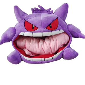 Hot sale 48*45cm Anime Sleeping Blanket Pillow gengar plush sleeping blanket