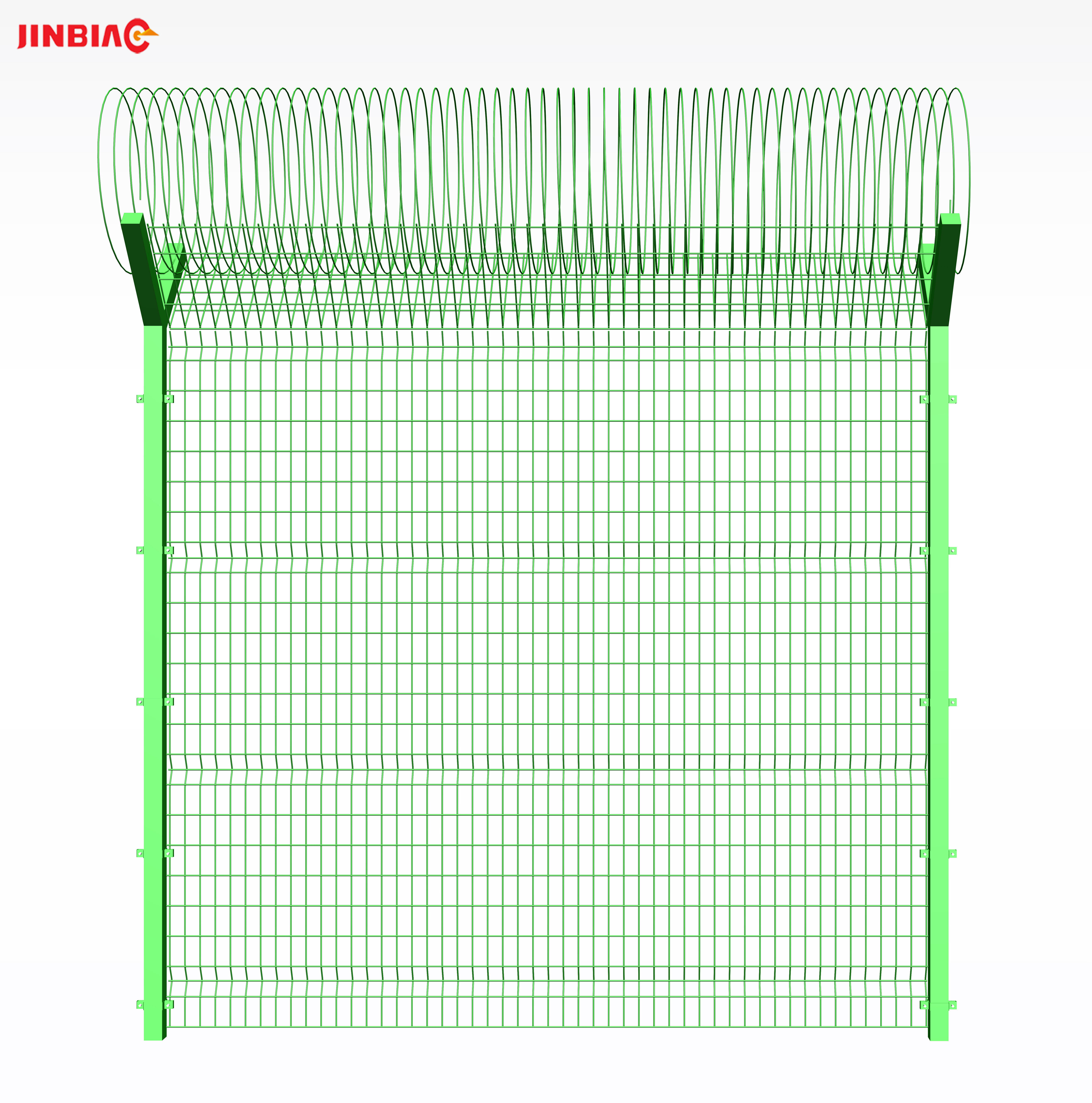 Hog Wire Mesh Fence Panels With Razor Barbed Wire On Top