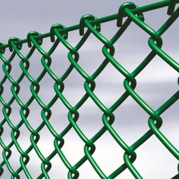 wrought iron cheap price 5 foot black vinyl coated diamond mesh wire fencing used chain link fence for sale