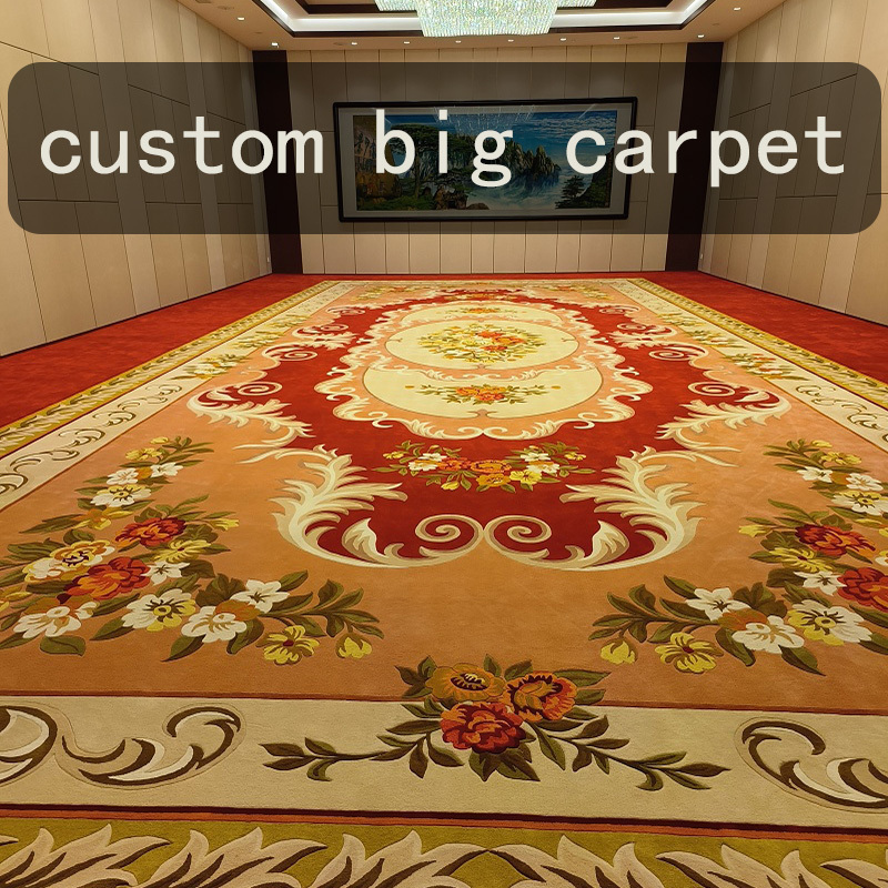 Custom Handmade Carpet Wool Bamboo Silk Luxury Living Room Rug Hotel Room Carpet Large Size Broadloom