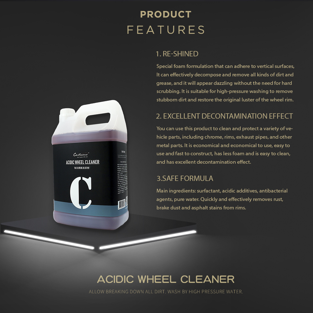 4L Acidic Wheel Cleaner for Car Detailing Equipment Acidic Based Cleaner Auto Detailing Protection