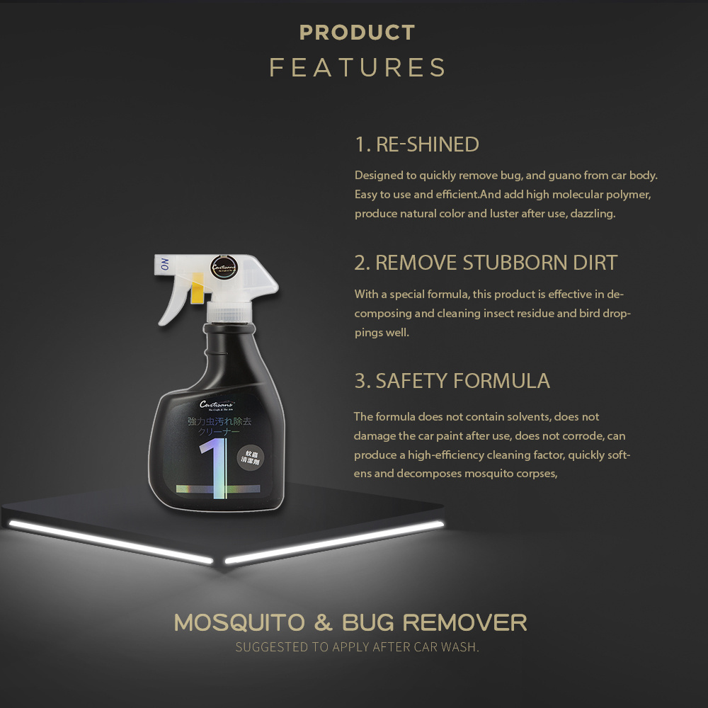 400ML Mosquito & Bug Remover Car Detailing Kit Car Detailing Supply Car Cleaning Spray