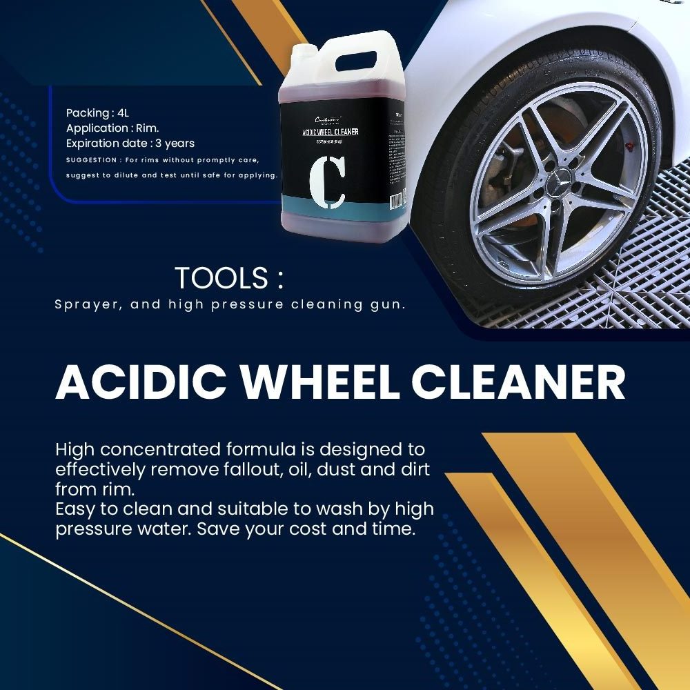 4L Acidic Wheel Cleaner for Car Street Cleaning Acidic Based Cleaner Auto Detailing Protection