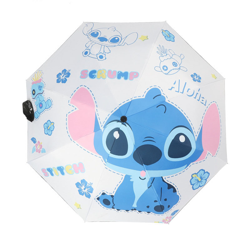 Automatic stitch blue umbrella for kids folding rain and sun dual-use small umbrella for kids