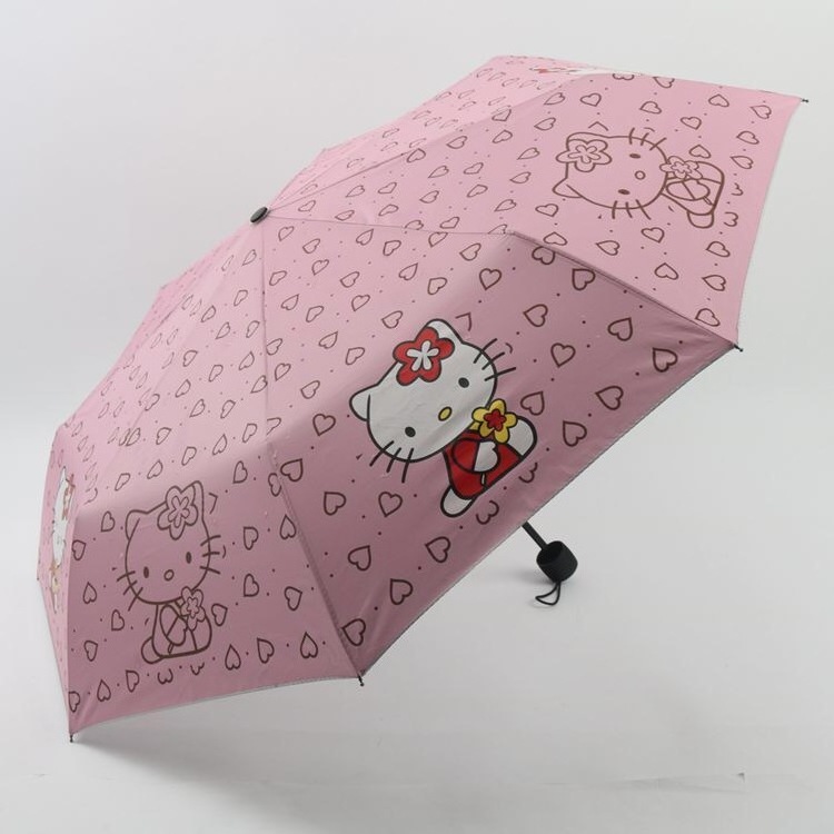 New style Hello KT cute girls pink manual umbrellas kids folding umbrellas