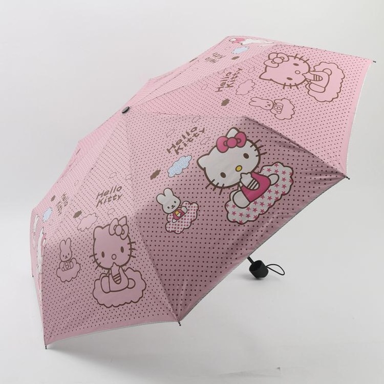 New style Hello KT cute girls pink manual umbrellas kids folding umbrellas