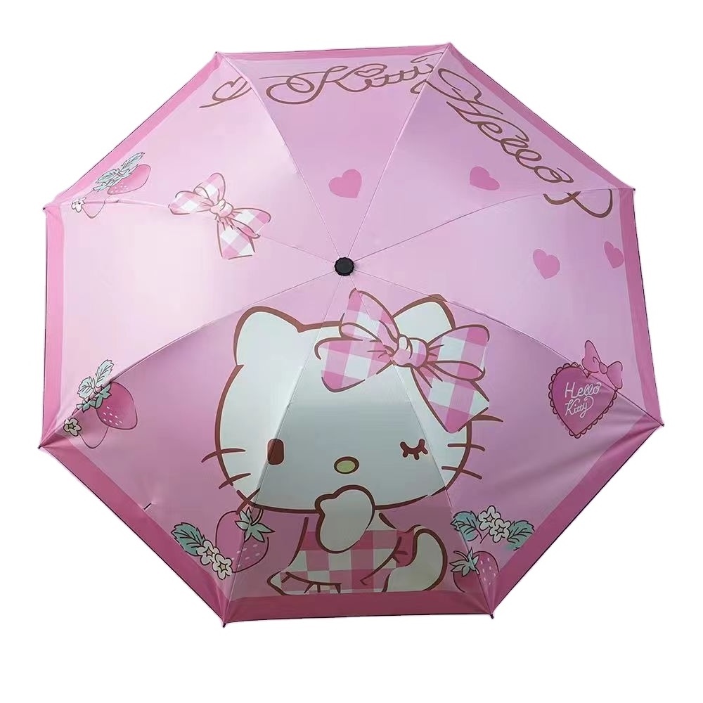 Hello KT Manual sunshade umbrella girls UV protection cartoon foldable umbrellas