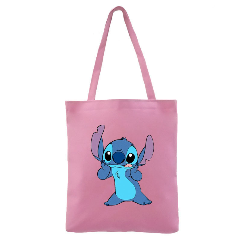 Stitch anime cute girls sleeping bags canvas shopping bags foldable shopping bag