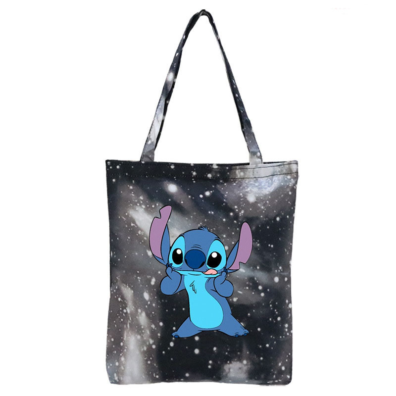 Stitch anime cute girls sleeping bags canvas shopping bags foldable shopping bag