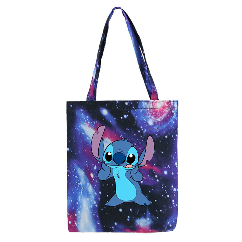 Stitch anime cute girls sleeping bags canvas shopping bags foldable shopping bag