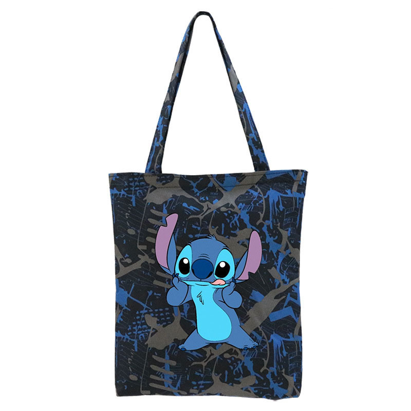 Stitch anime cute girls sleeping bags canvas shopping bags foldable shopping bag