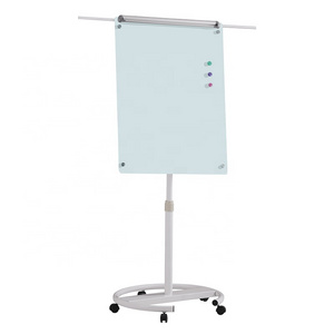 Magnetic tempered glass whiteboard mobile writing board dry erase board office meeting glass board with stand