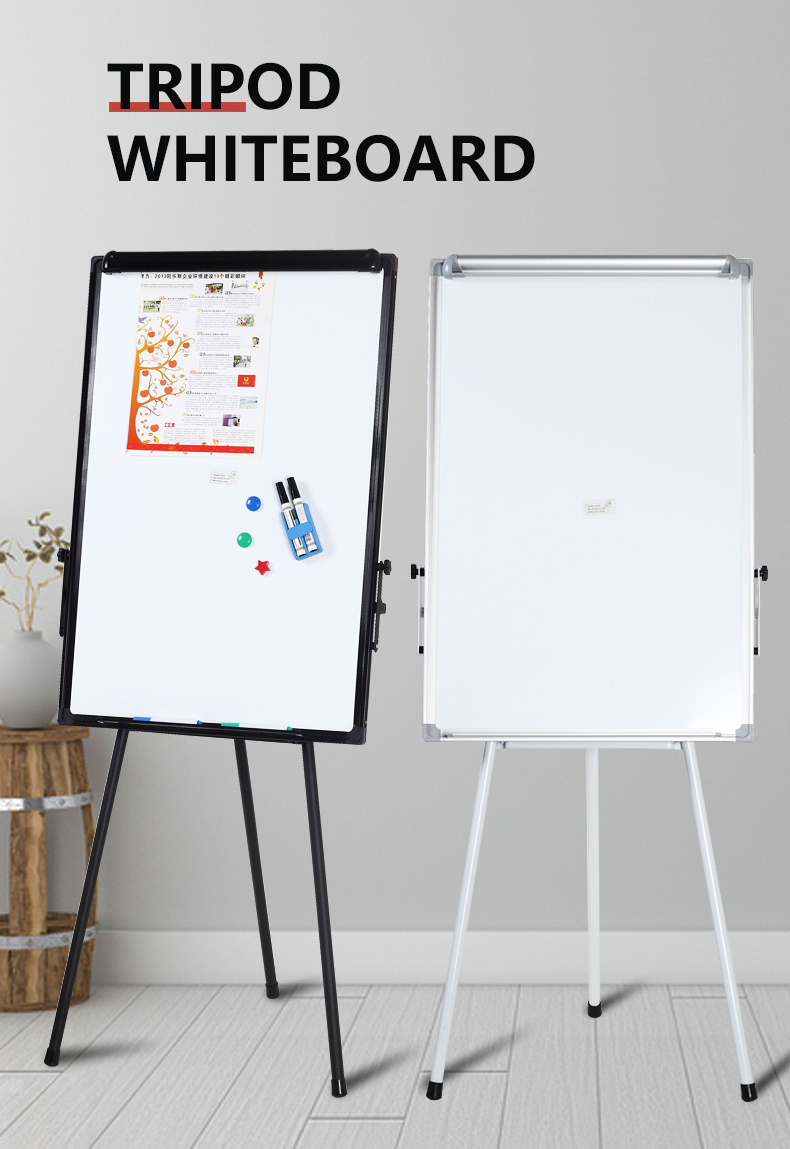 KBW Hot Sale Dry Erase White Board Sturdy Adjustable Height Flip Chart Easel Mobile Tripod Whiteboard Stand for Office School