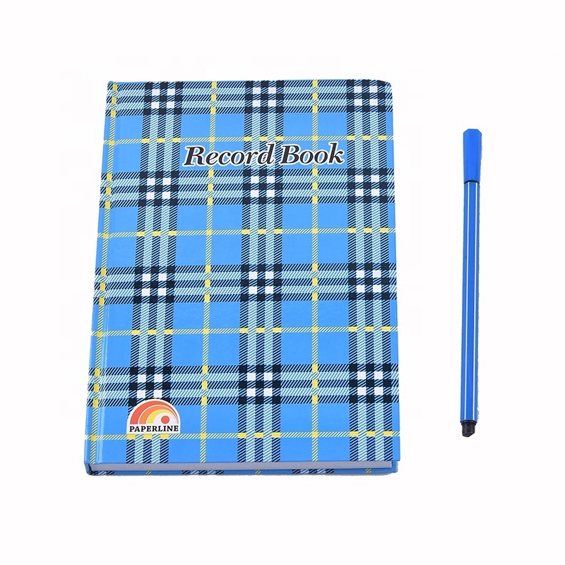 Custom Print Plaid Record Book Grid Lined Page Journal Paper Hardcover Notebook A5 For School Student