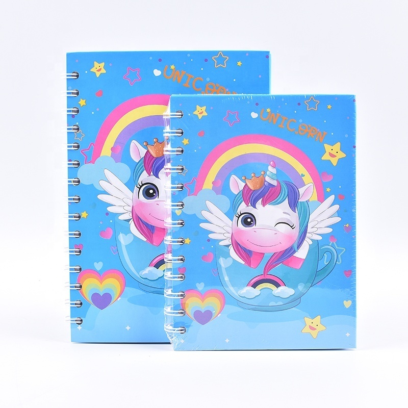 School Student Rainbow Unicorn Design Lined Journal Diary Hardcover A5 A6 Stationary Spiral Notebooks