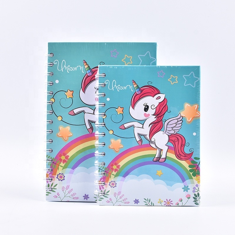 School Student Rainbow Unicorn Design Lined Journal Diary Hardcover A5 A6 Stationary Spiral Notebooks