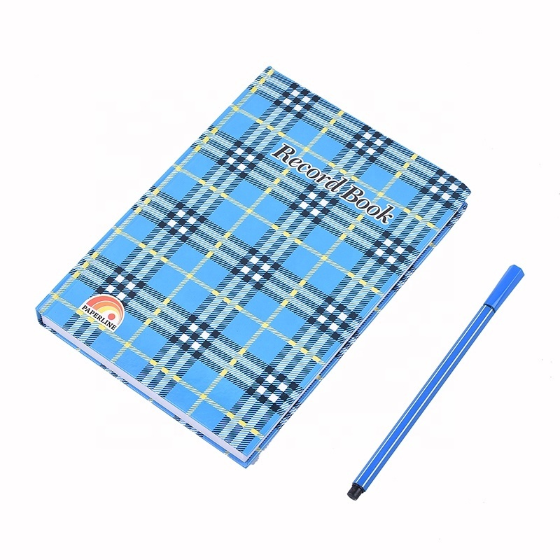 Custom Print Plaid Record Book Grid Lined Page Journal Paper Hardcover Notebook A5 For School Student