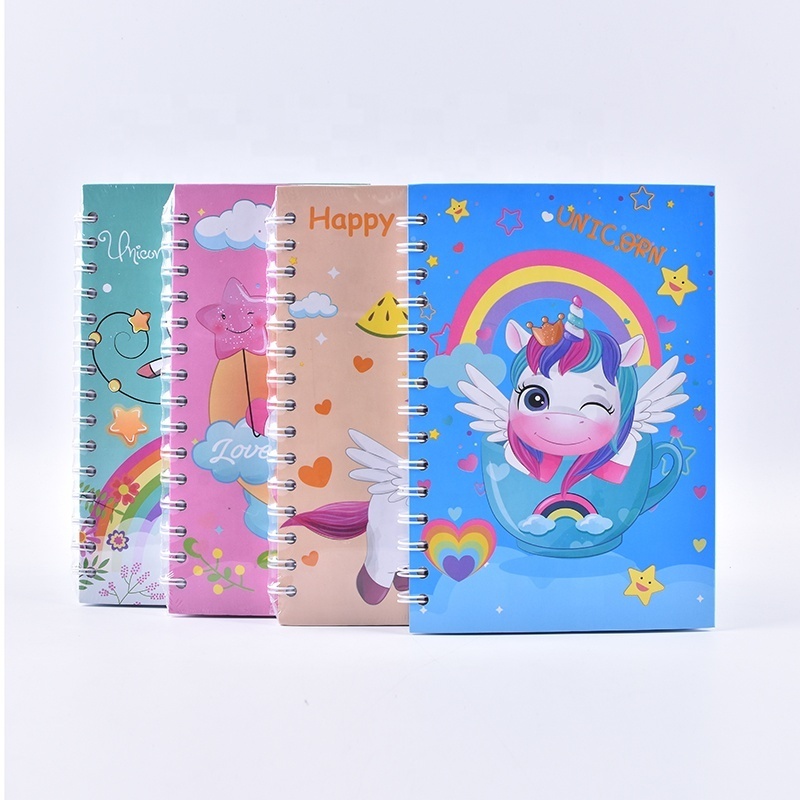 School Student Rainbow Unicorn Design Lined Journal Diary Hardcover A5 A6 Stationary Spiral Notebooks