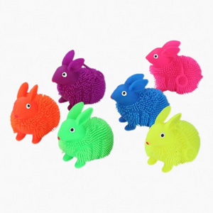 Jincan Hot Sale Squeeze For Kids Stress Balls Fidget Toy rabbit shape stress relief animal squishy flashing puffer ball