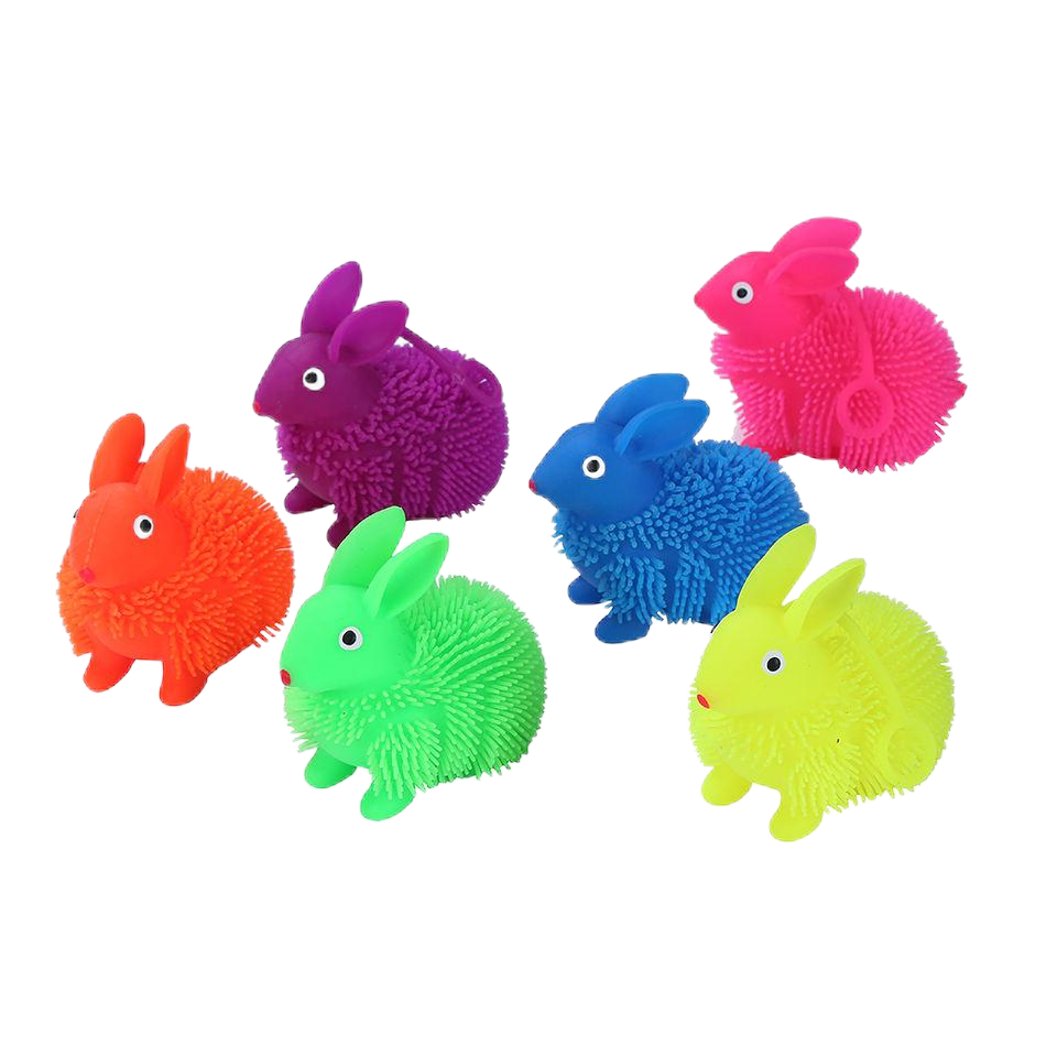 Jincan Hot Sale Squeeze For Kids Stress Balls Fidget Toy rabbit shape stress relief animal squishy flashing puffer ball