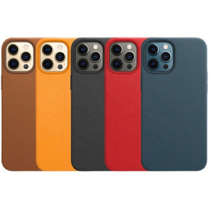 Factory Supply PU Leather Phone Case Waterproof Shockproof Thin Case Original Solid Color Mobile Case for iPhone 15 14 13  12 11