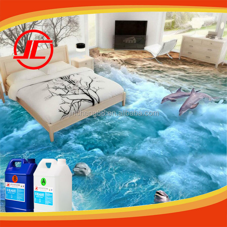 Epoxy 3D Wallpaper Floor Art Glue 3D flooring paint Clear epoxy resin and epoxy hardener