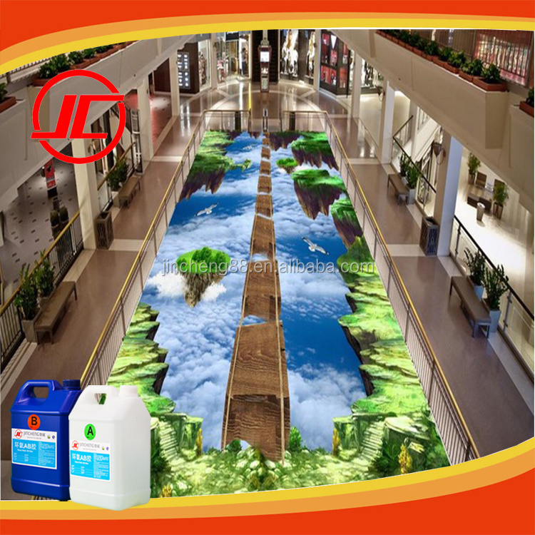 Transparent Epoxy Resin 828 UV Epoxy Resin and Harnener for 3D Flooring, Epoxy Floor Coating