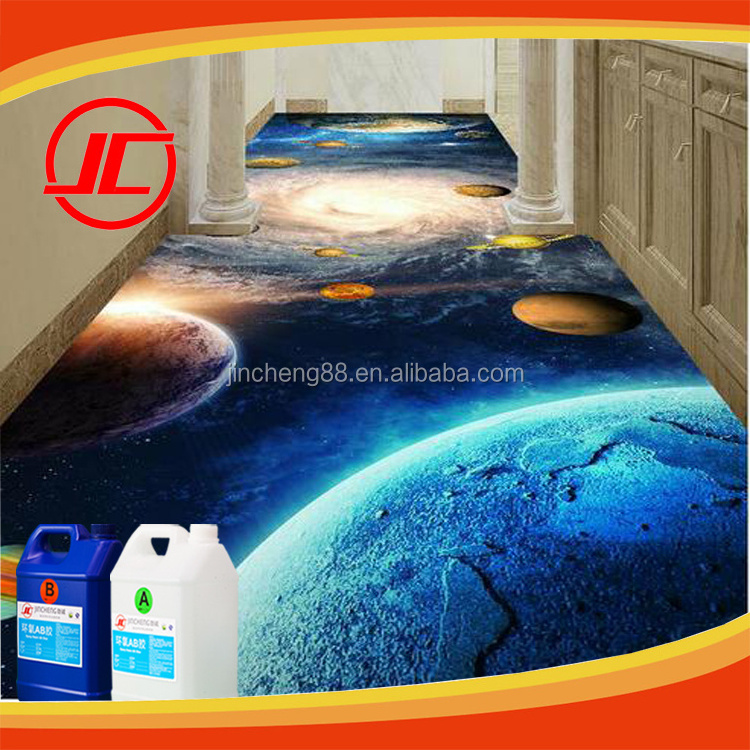 Natural Defoaming High Quality Two Component Transparent Epoxy Resin For 3d Floor