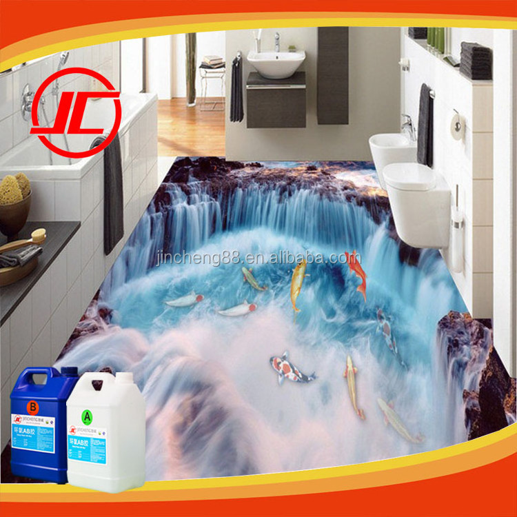 Transparent Epoxy Resin 828 UV Epoxy Resin and Harnener for 3D Flooring, Epoxy Floor Coating