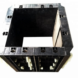 Reusable adjustable plastic formwork for building concrete wall slab columns