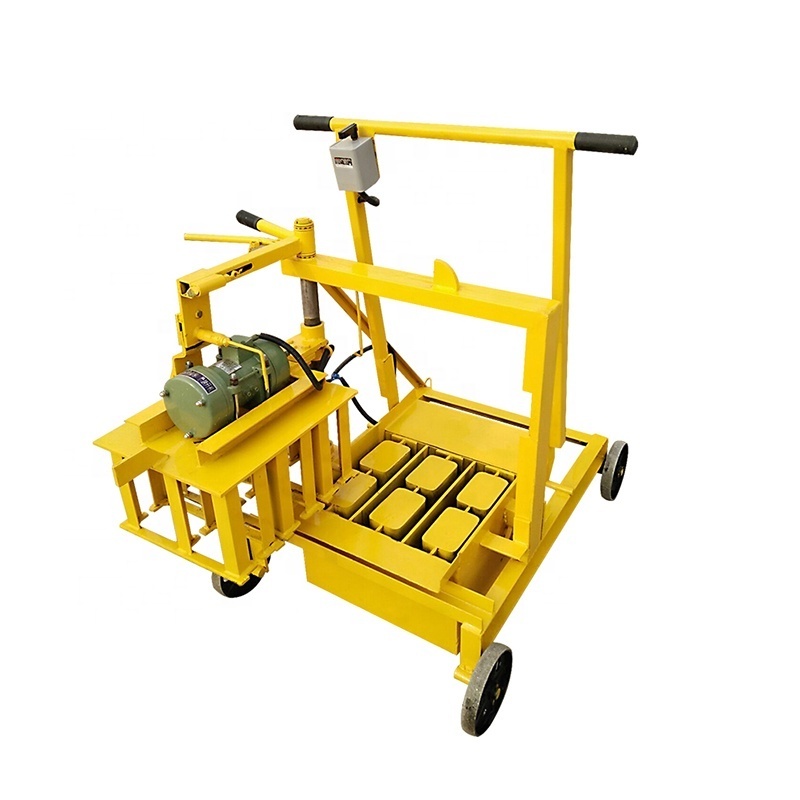 small mobile cement block machine uk price QMR2-45 simple egg layer manual concrete brick hollow block making machine