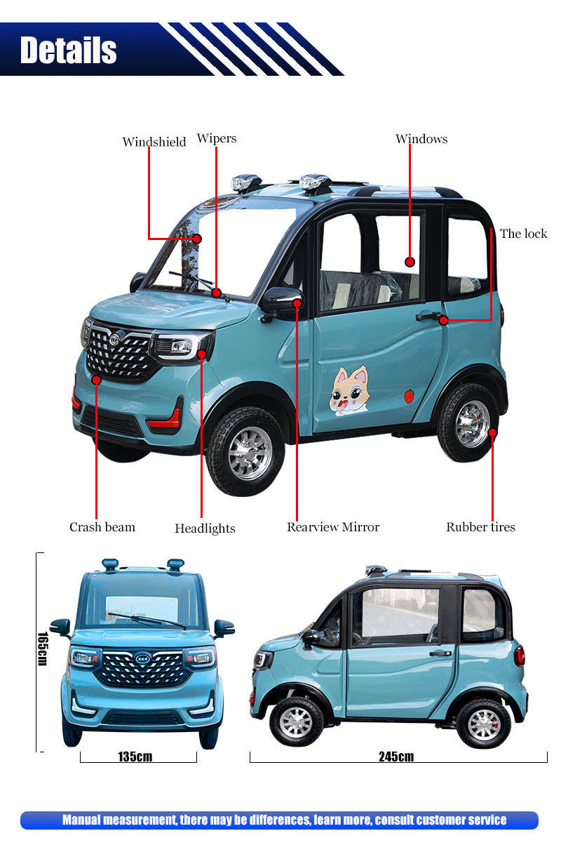 New Energy Vehicle Multi Purpose Small Moped Cheap Electric Cars Camera Light Sedan Leather 4 Wheel Electric Car Single Mini Car