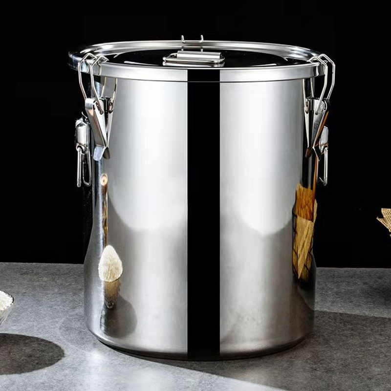 Customized Stainless Steel Rice Barrel Drum Milk Sealed Bucket Oil Storage Tank Beer Barrel Large Capacity Stock Pot