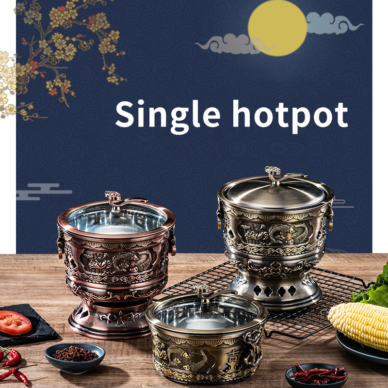 Customized Personal Hot Pot Mini Alcohol Stove Shabu Shabu Single Stainless Steel Hot Pot