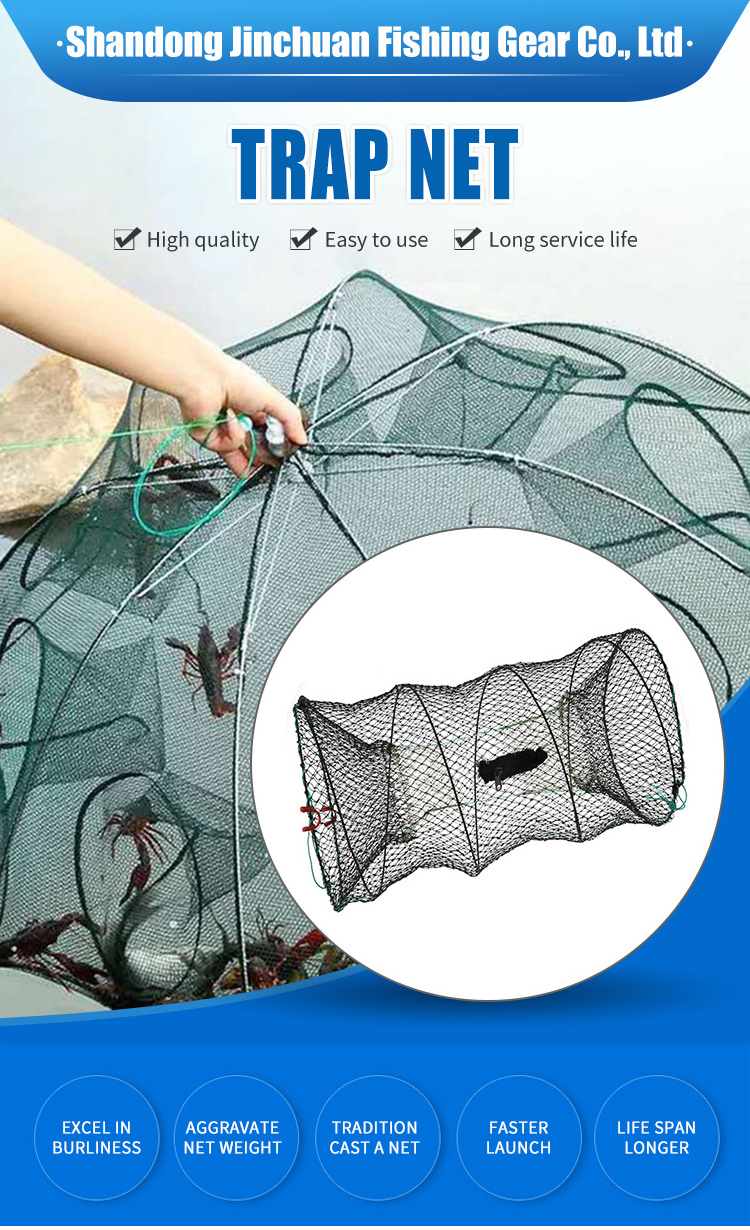 Factory portable mesh fishing trap cage umbrella fish trp net