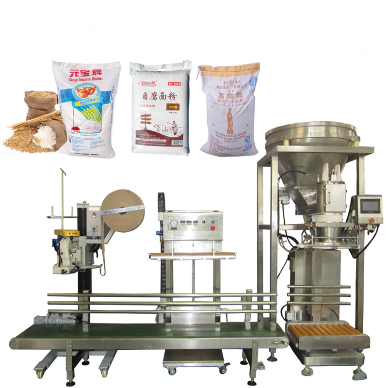 Semi-auto Fine Cashew Nut Almond Maize Wheat Flour 5-50kg Powder Packaging Machine