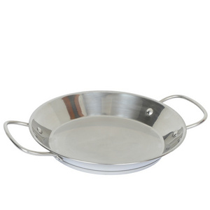 Thicken Flat Seafood Pot Pie Dish Frying Pan Paella Pans Stainless Steel Spain Composite Bottom Paella Pan stainless Steel