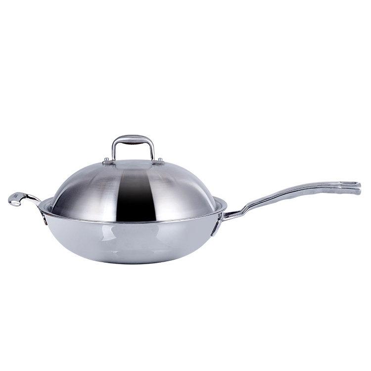 Home lfgb Super bargain large pan family restaurant30cm stainless steel wok